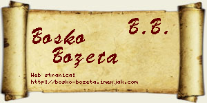 Boško Bozeta vizit kartica